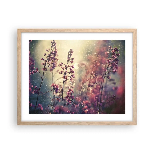 Pôster com moldura de carvalho claro - Jardim Secreto - 50x40 cm