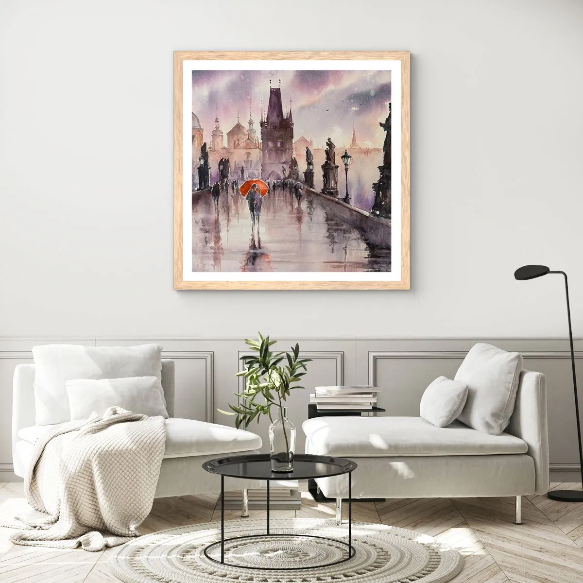 Pôster com moldura de carvalho claro - Pessoas não mudam - 30x30 cm