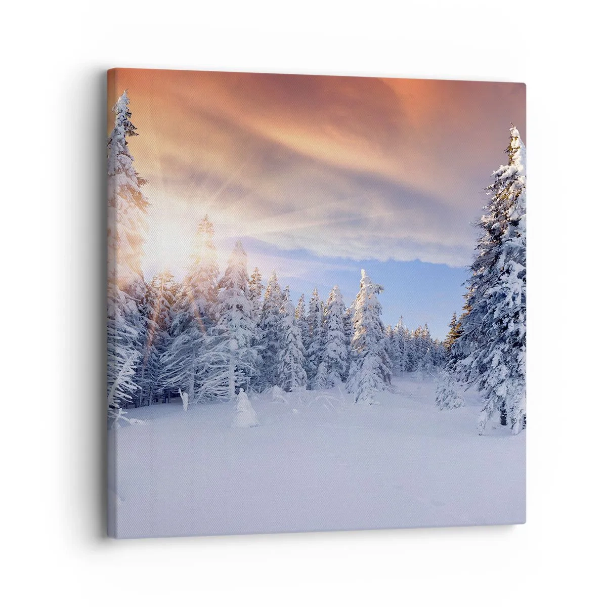 Quadro em tela - Espetáculo de neve da natureza - 30x30 cm