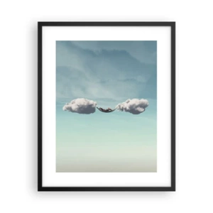 Pôster com moldura preta - A felicidade do momento - 40x50 cm