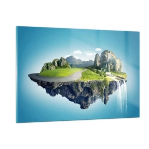 Quadro em vidro - Ilha fantástica - 120x80 cm