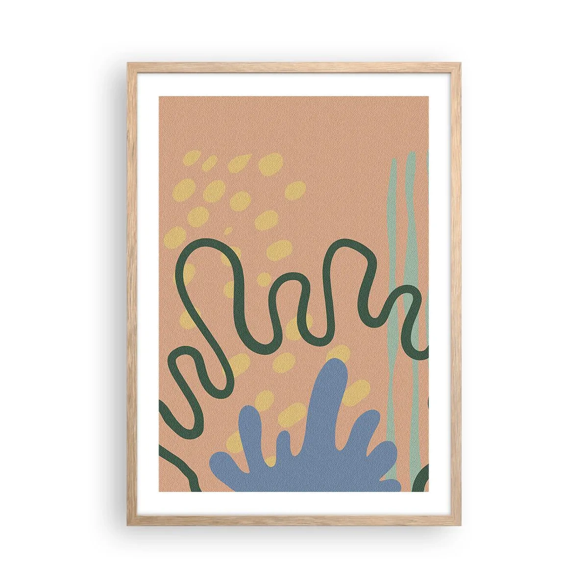 Pôster com moldura de carvalho claro - Abstração: diversidade da natureza - 50x70 cm