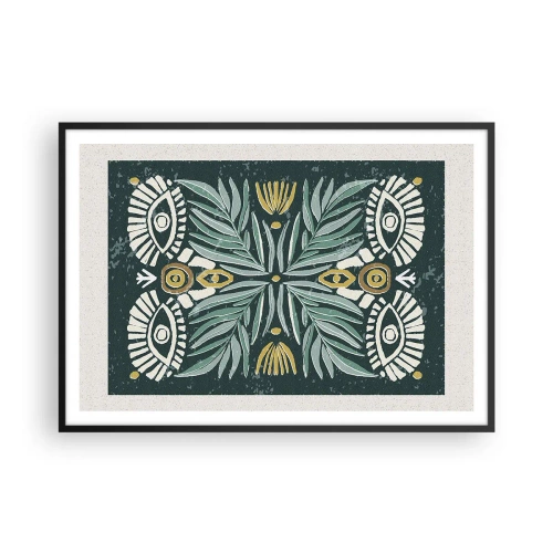 Pôster com moldura preta - Como um recorte folclórico - 100x70 cm