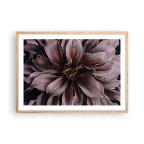 Pôster com moldura de carvalho claro - Coração de flor - 70x50 cm