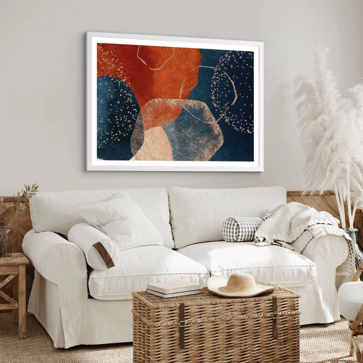 Pôster em moldura branca - Leveza do ser - 100x70 cm