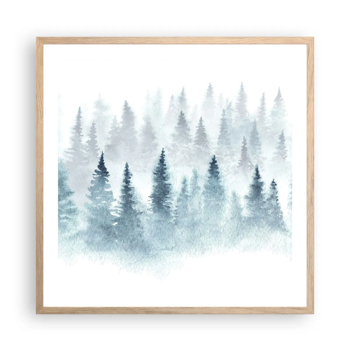 Pôster com moldura de carvalho claro - Envolto no nevoeiro - 60x60 cm