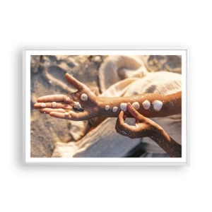Pôster em moldura branca - Beleza na ponta dos dedos - 100x70 cm