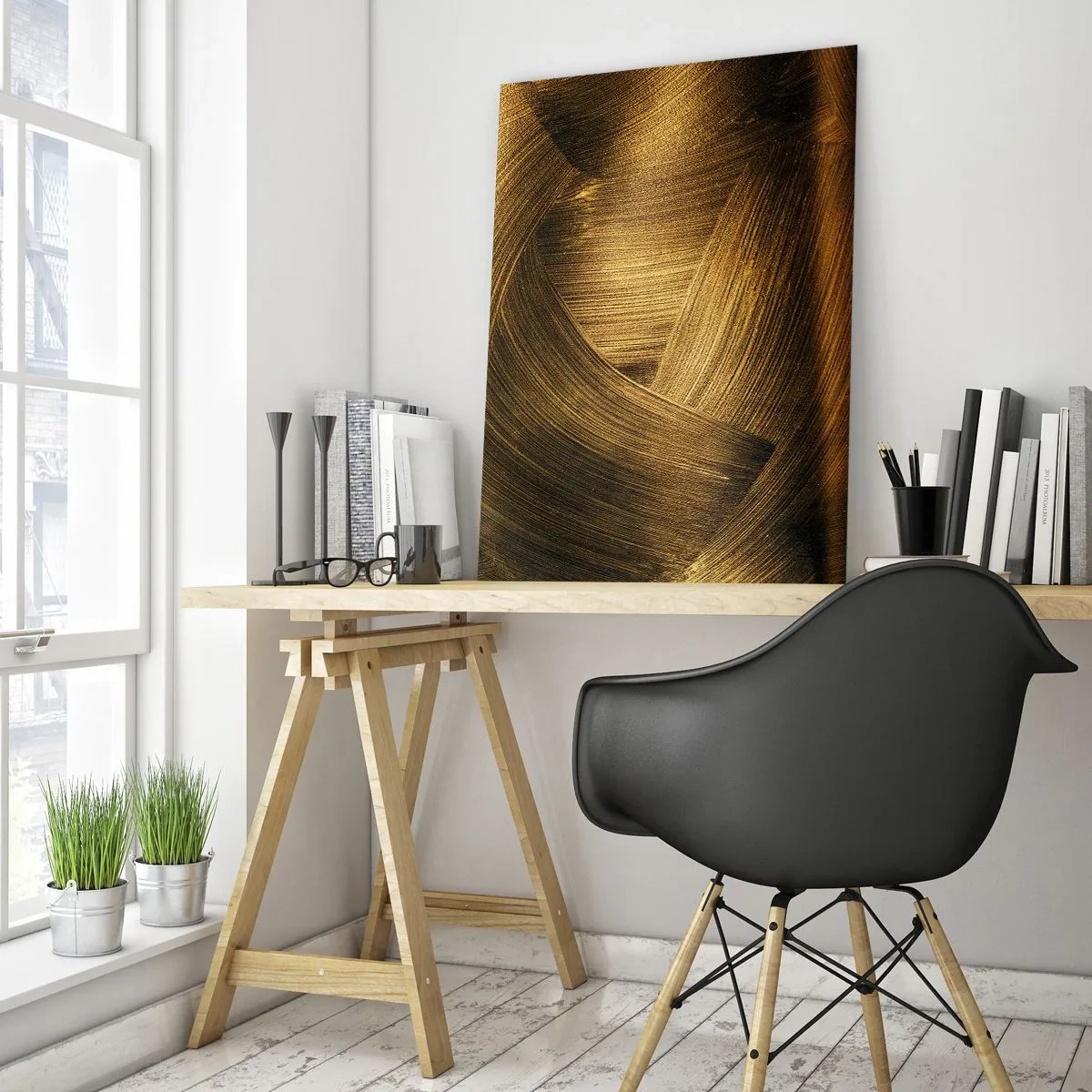 Quadro em vidro - No labirinto dourado - 50x70 cm