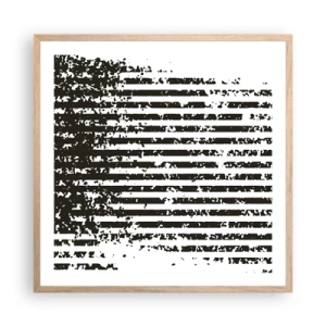 Pôster com moldura de carvalho claro - Ritmo e ruído - 60x60 cm