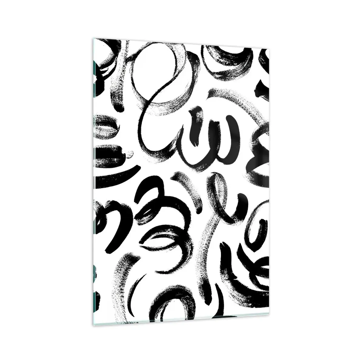 Quadro em vidro - Preto sobre branco - 80x120 cm