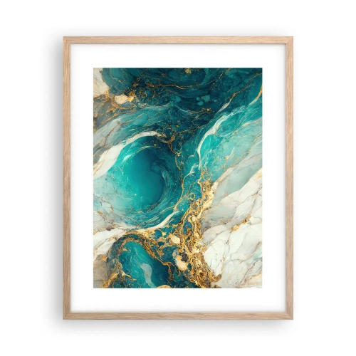 Pôster com moldura de carvalho claro - Composição com veios d'ouro - 40x50 cm