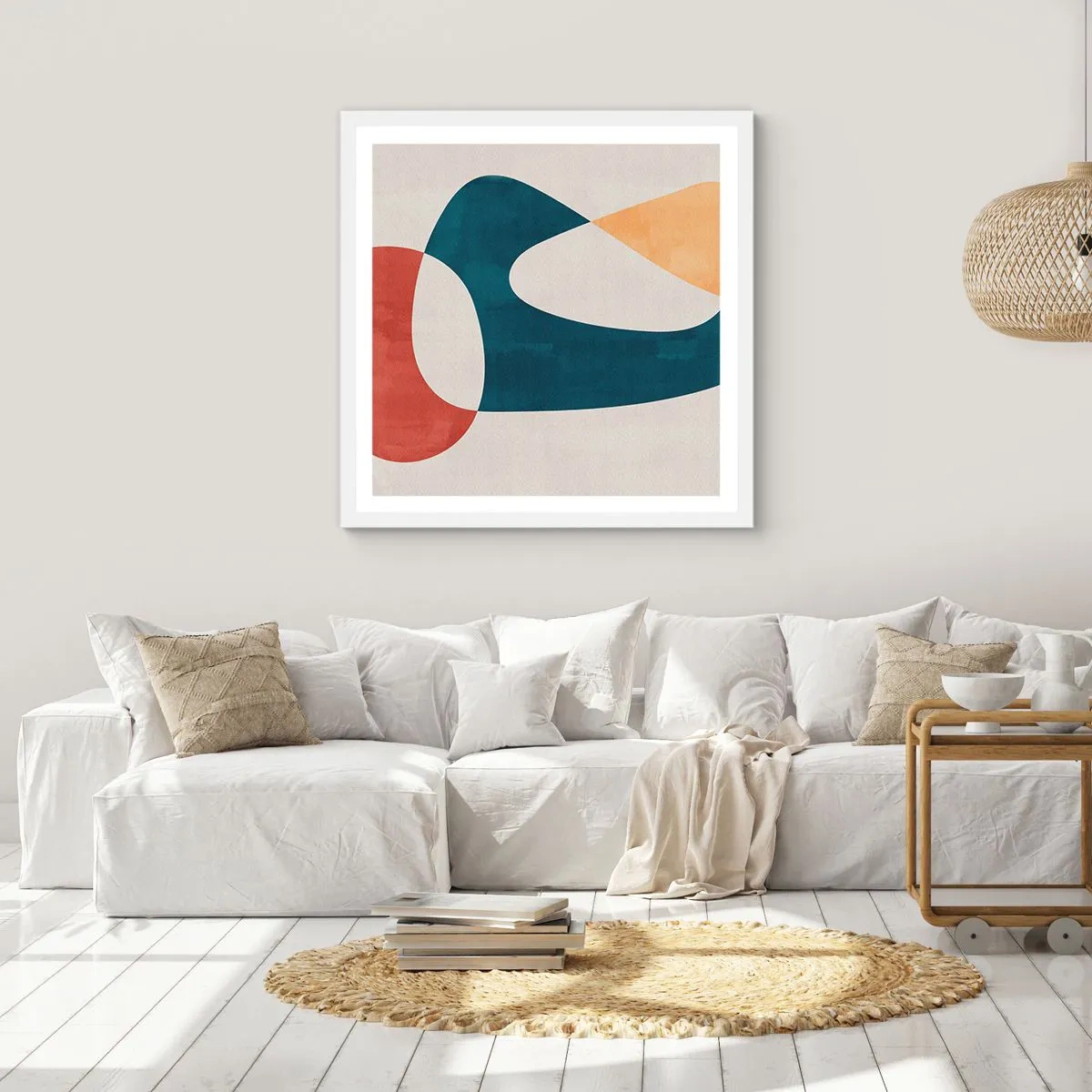 Pôster em moldura branca - Influências e metamorfoses - 60x60 cm