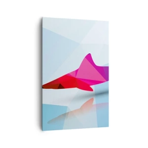 Quadro em tela - Tubarão no espaço de cristal - 80x120 cm