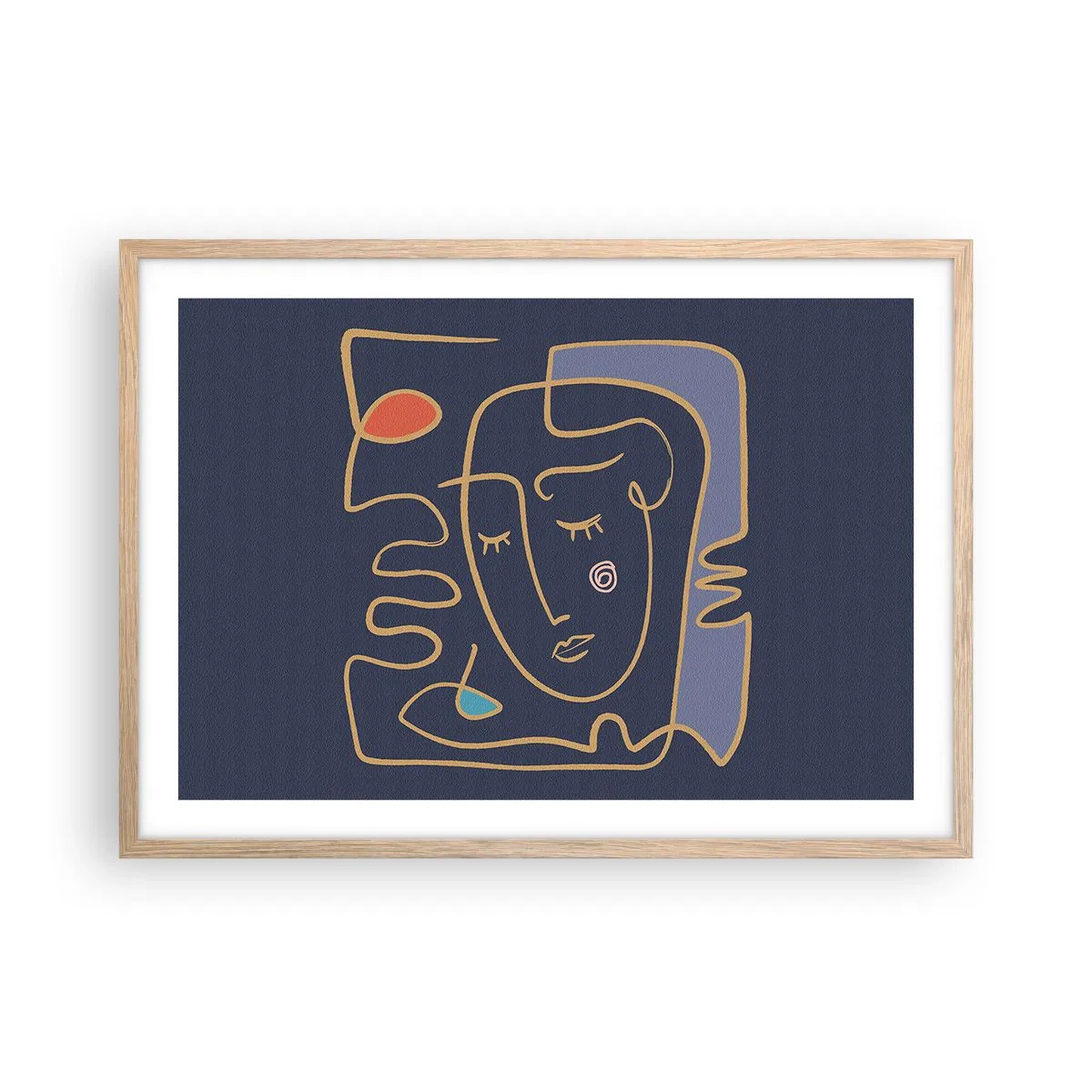 Pôster com moldura de carvalho claro - Nos pensamentos - 70x50 cm