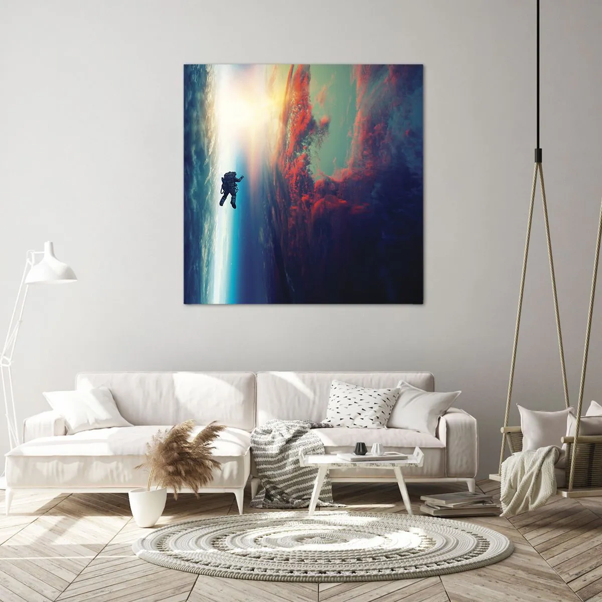 Quadro em tela - Enfrentando o universo - 30x30 cm
