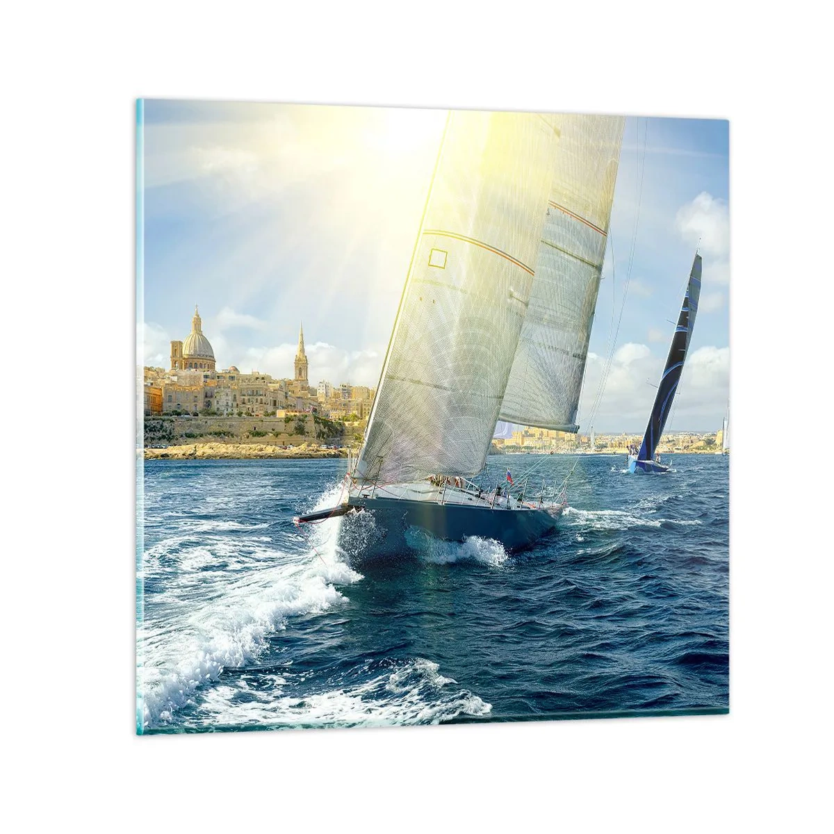 Quadro em vidro - É hora de deixar a cidade - 60x60 cm