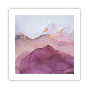 Pôster - Ondas de lilás e roxo - 40x40 cm