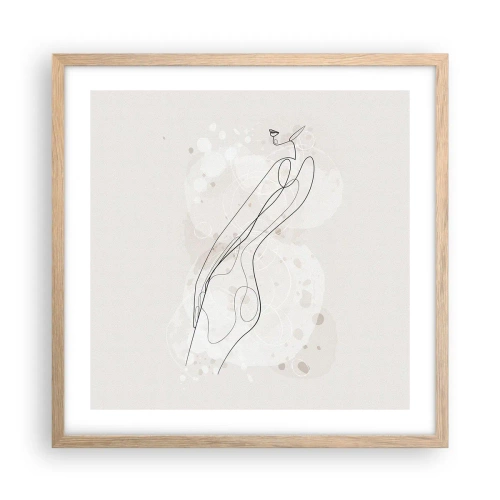 Pôster com moldura de carvalho claro - Errar o olhar - 50x50 cm
