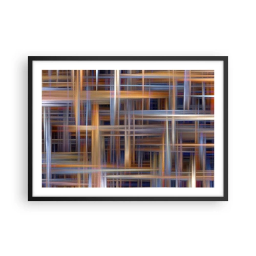 Pôster com moldura preta - Tecido de luz - 70x50 cm