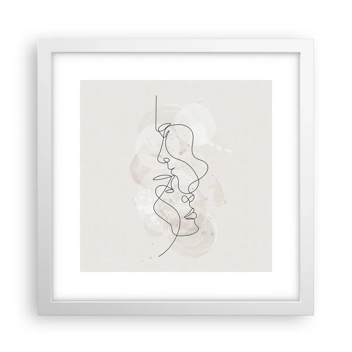 Pôster em moldura branca - Emaranhados num abraço - 30x30 cm