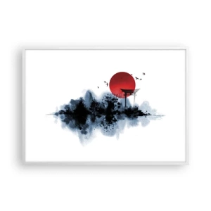 Pôster em moldura branca - Vista japonesa - 100x70 cm