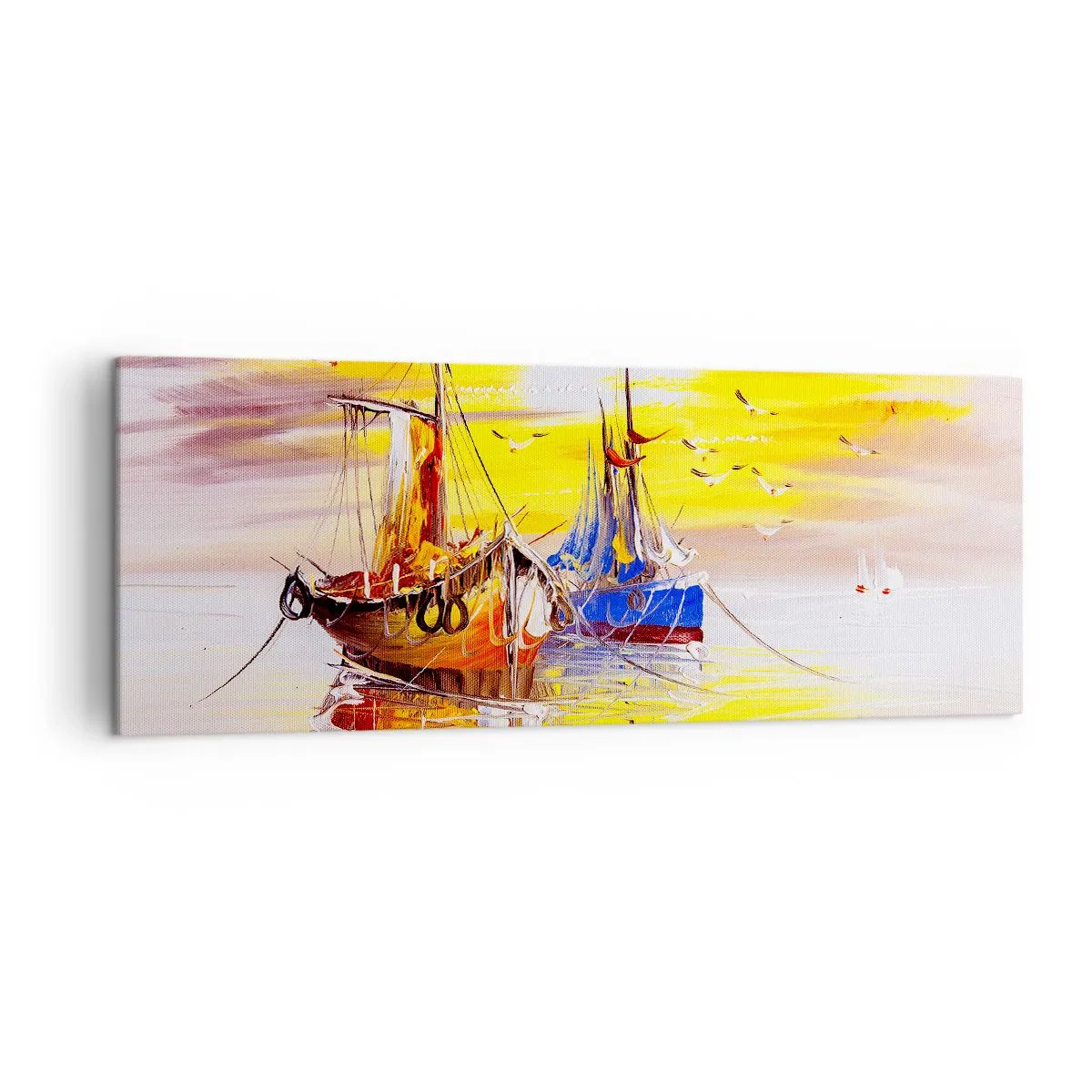 Quadro em tela - Um merecido descanso no porto - 140x50 cm