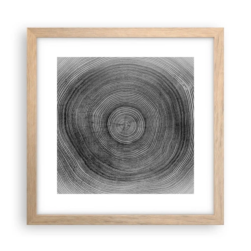 Pôster com moldura de carvalho claro - Sinal dos tempos - 30x30 cm