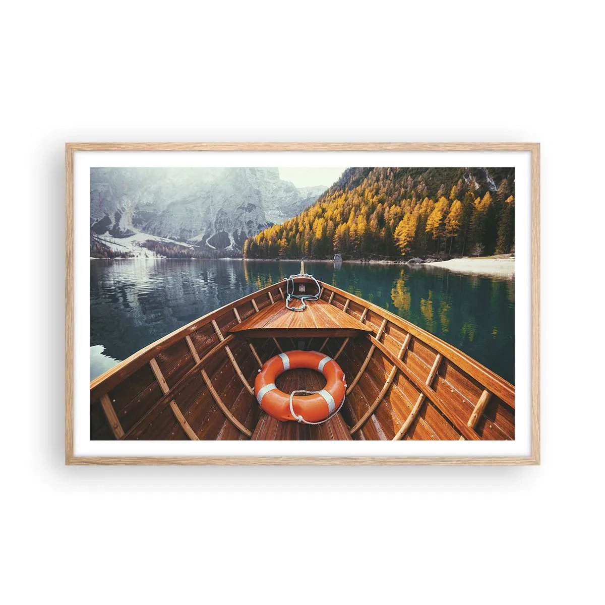 Pôster com moldura de carvalho claro - Excursão na montanha - 91x61 cm