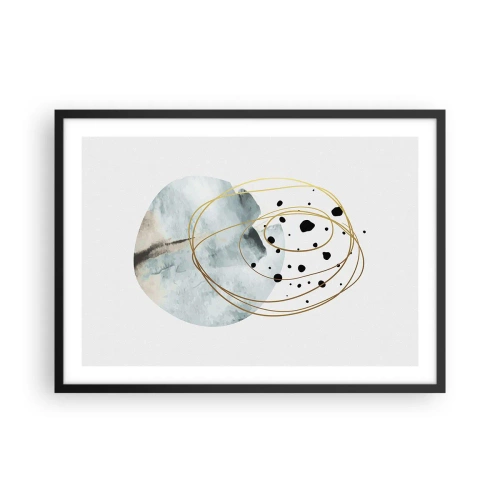 Pôster com moldura preta - No abraço ao espaço - 70x50 cm