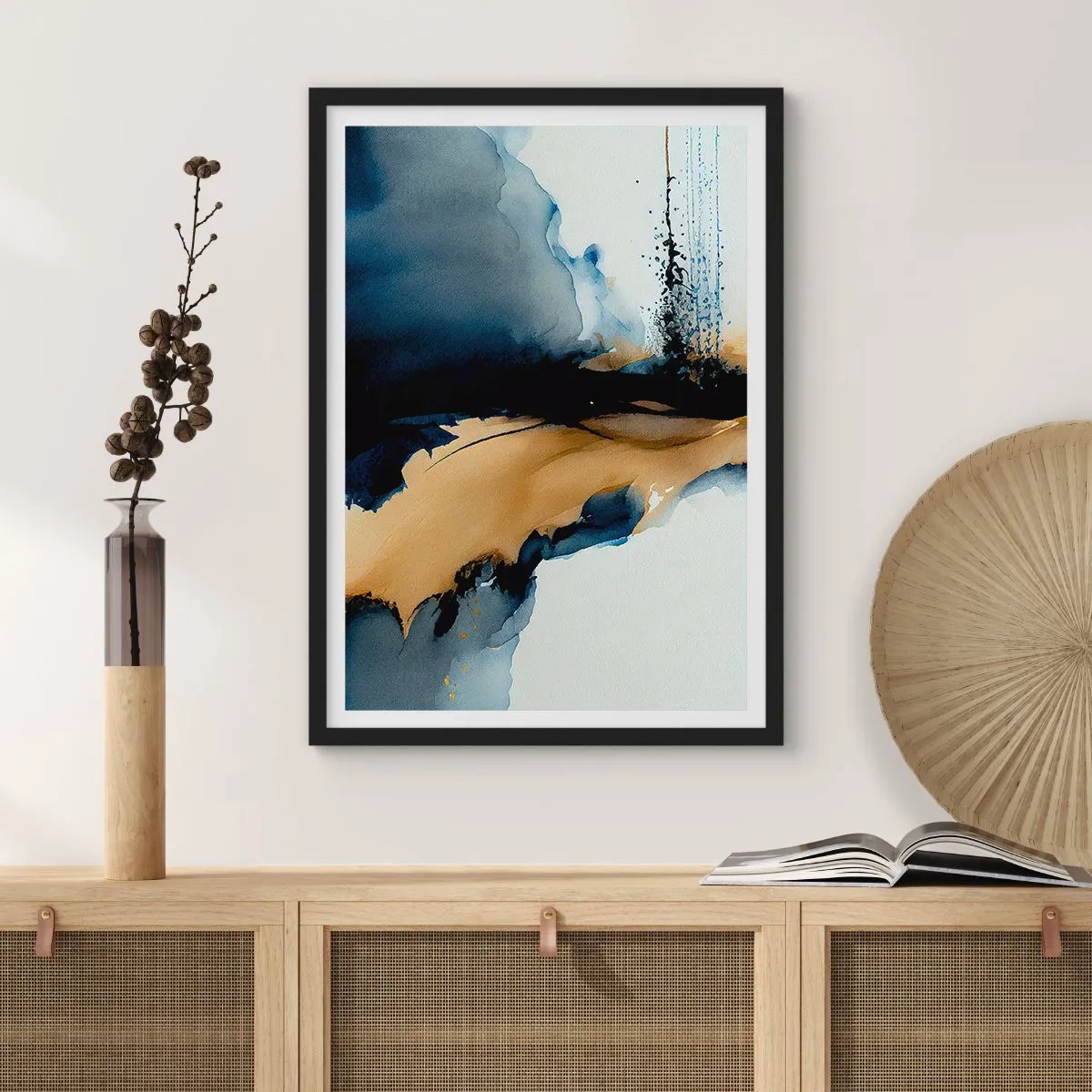 Pôster com moldura preta - Atrás da cortina - 40x50 cm