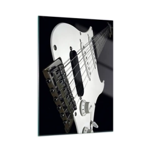 Quadro em vidro - Som oculto no branco - 50x70 cm