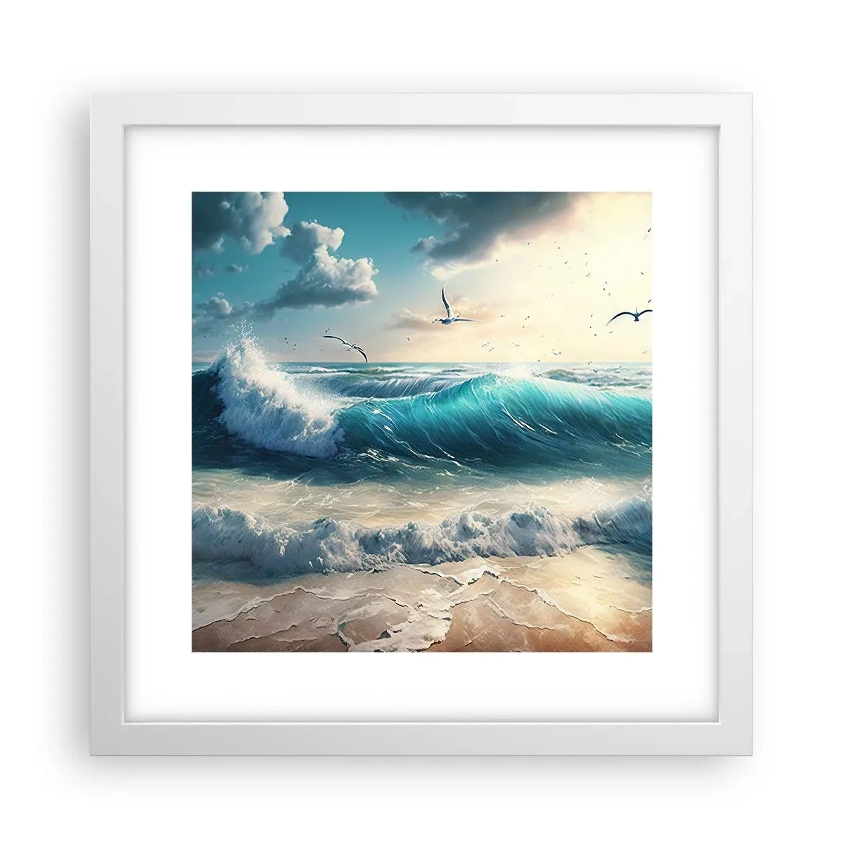 Pôster em moldura branca - Cantarola apenas para si - 30x30 cm