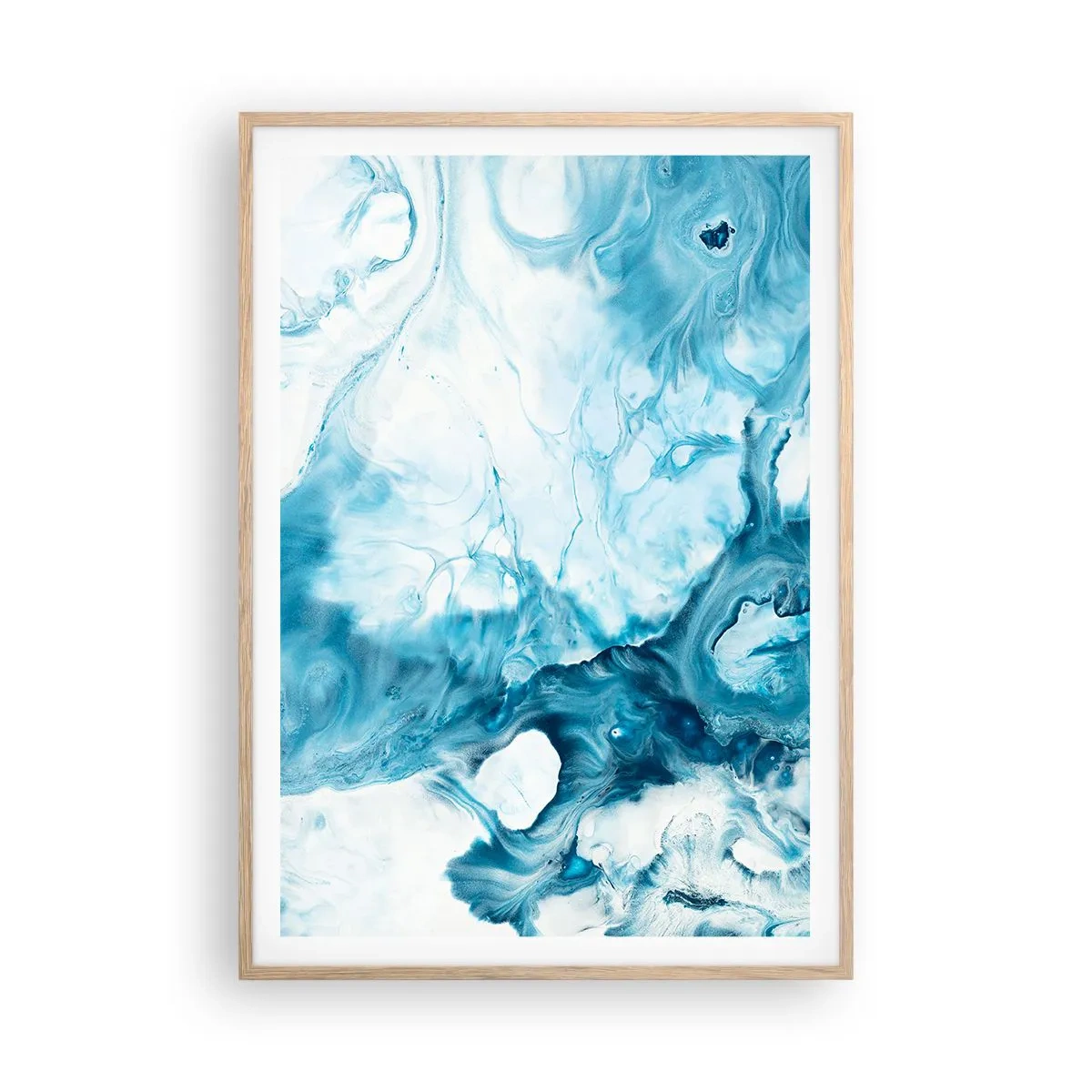 Pôster com moldura de carvalho claro - Concerto Azul - 70x100 cm