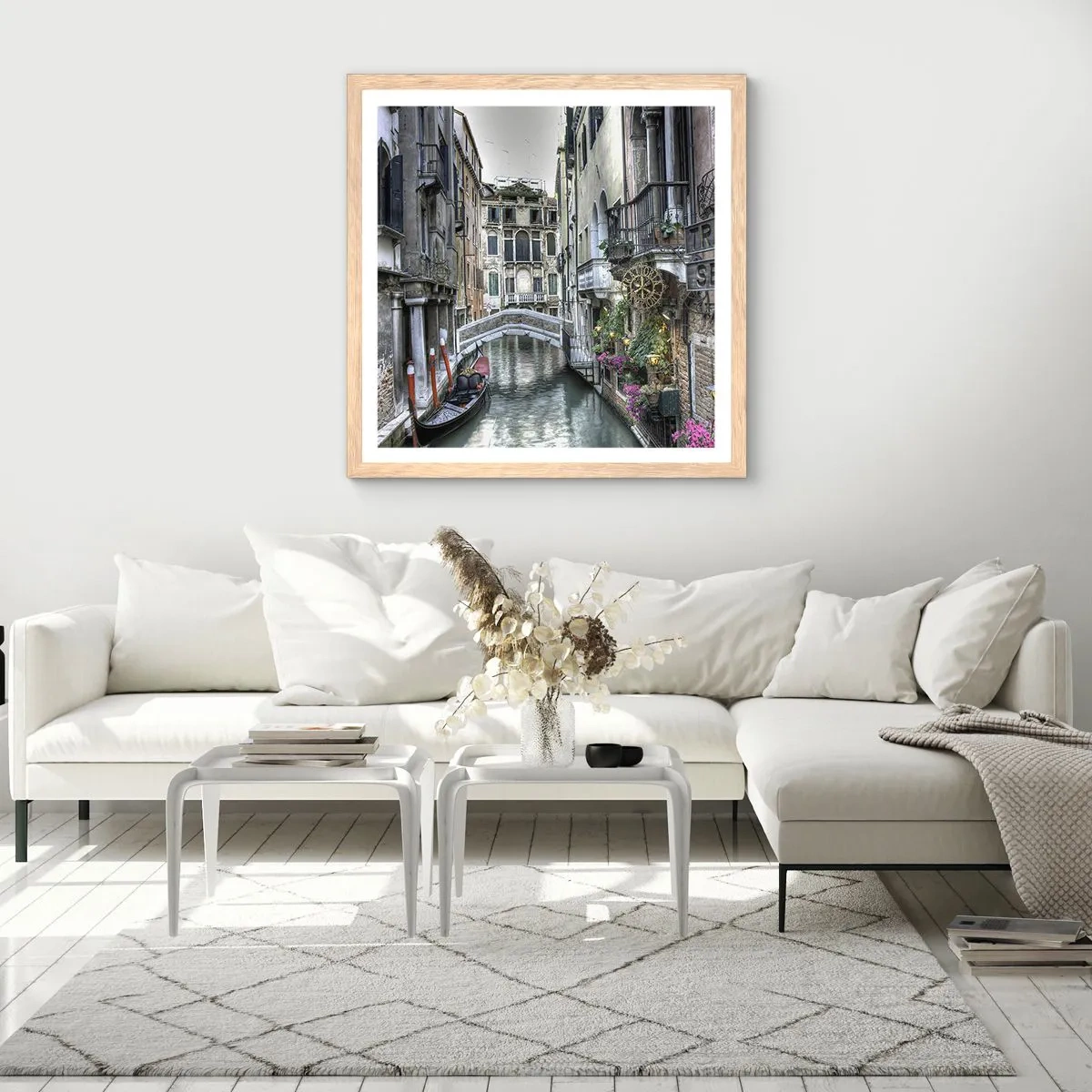 Pôster com moldura de carvalho claro - Há séculos em devaneio silencioso - 60x60 cm