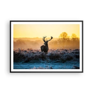 Pôster com moldura preta - Coroado em sua terra - 100x70 cm