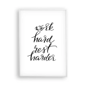 Pôster em moldura branca - Equilíbrio da vida - 70x100 cm