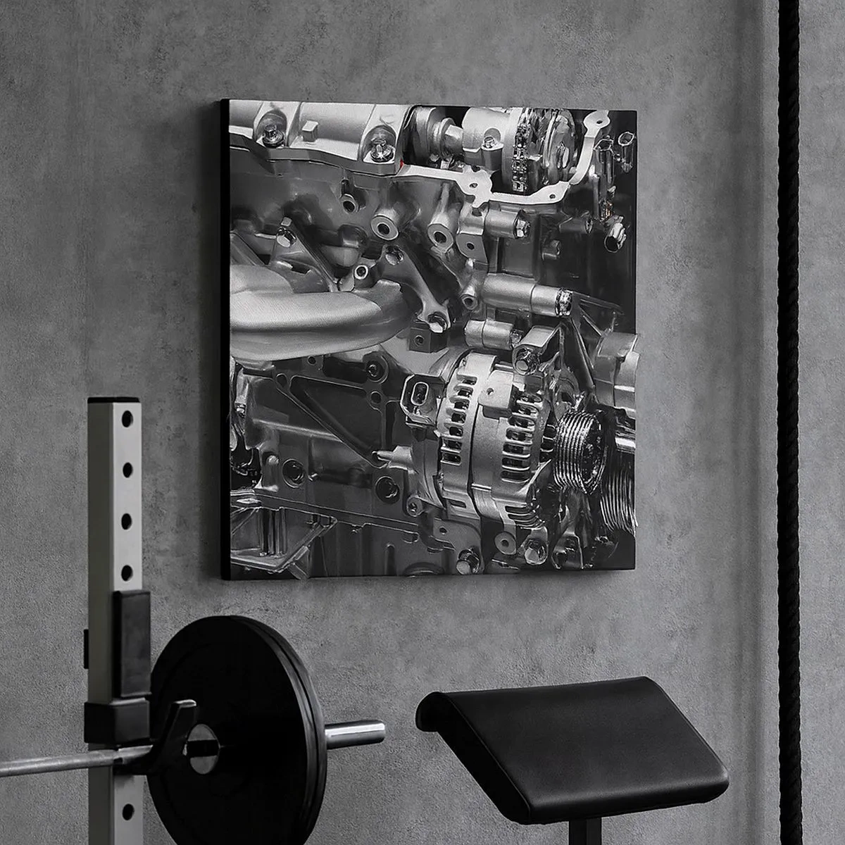 Quadro em tela - Aço, belo, forte - 30x30 cm