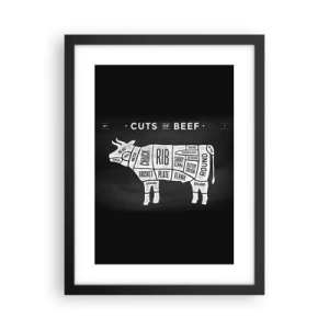 Pôster com moldura preta - Cartilha do talhante - 30x40 cm