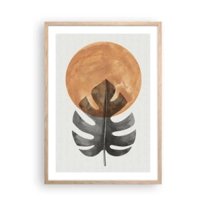 Pôster com moldura de carvalho claro - Sempre o sol - 50x70 cm