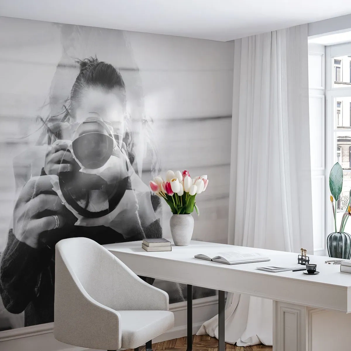 Papel de Parede Premium Canvas - Criador e material - Abstração, Fotógrafo, Mulher - 500x350 cm