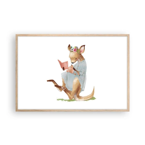 Pôster com moldura de carvalho claro - Leia para mim, mamãe - 91x61 cm