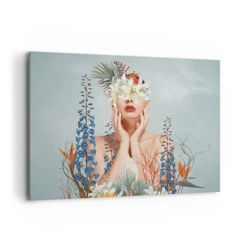 Quadro em tela - Mulher – flor - 100x70 cm