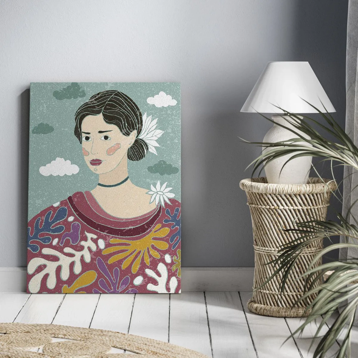 Quadro em tela - Com melancolia nos olhos - 65x120 cm