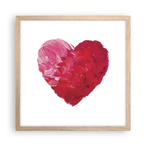 Pôster com moldura de carvalho claro - All you need is love - 40x40 cm