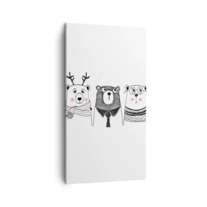Quadro em tela - Urso, ursinho e ursão - 45x80 cm