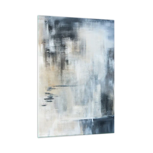 Quadro em vidro - Atrás da cortina azul - 50x70 cm