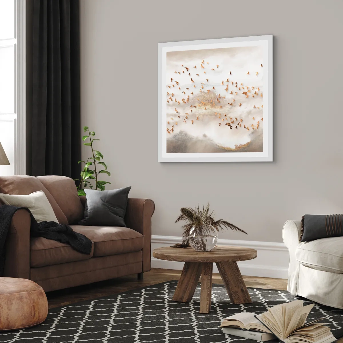 Pôster em moldura branca - Está na hora… - 60x60 cm