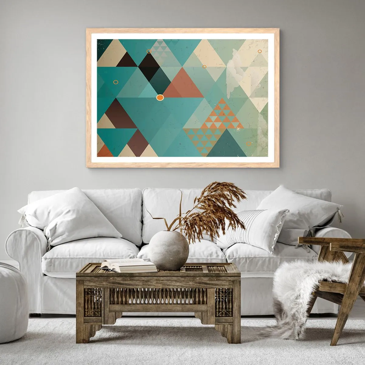 Pôster com moldura de carvalho claro - A unidade de muitos, os muitos da unidade - 100x70 cm