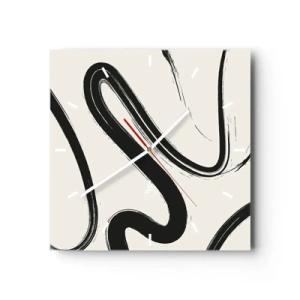 Relógio de parede - Relógio em vidro - Capricho preto e branco - 40x40 cm