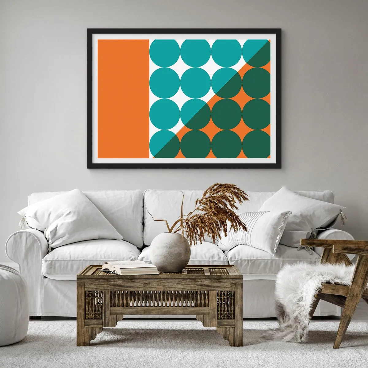 Pôster com moldura preta - Para cima e na diagonal - 91x61 cm
